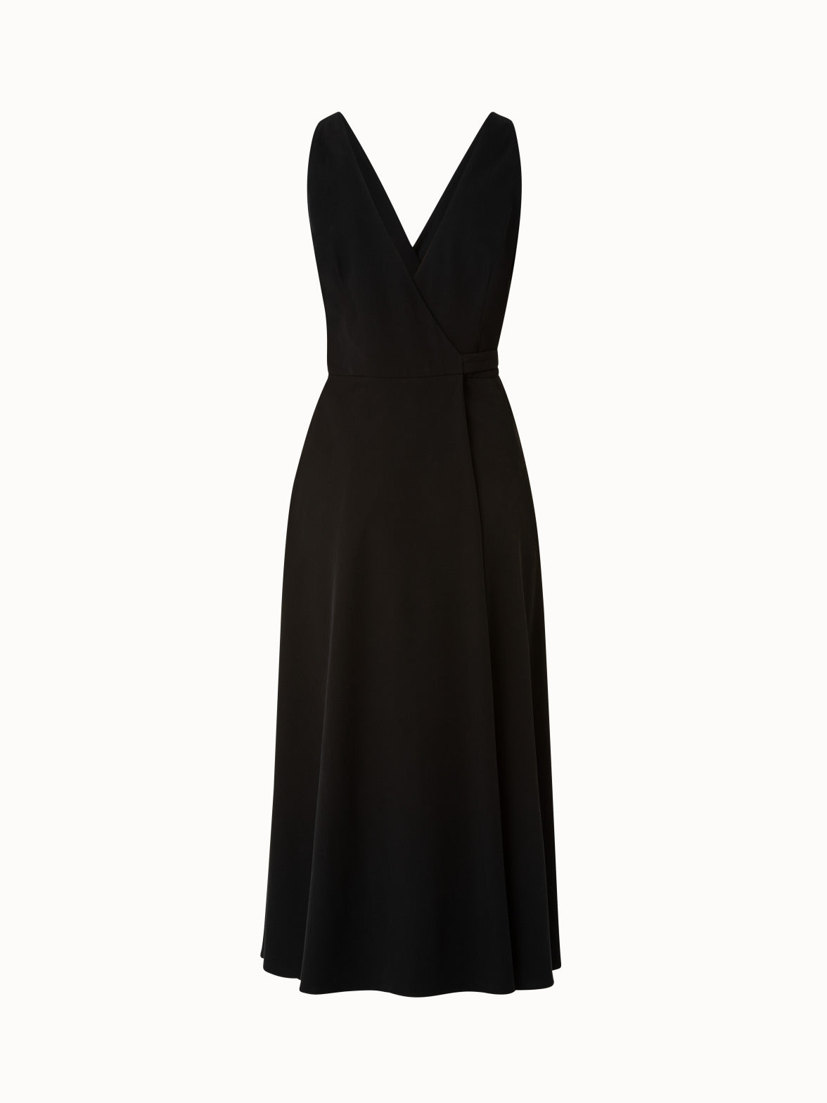 black sleeveless midi dress